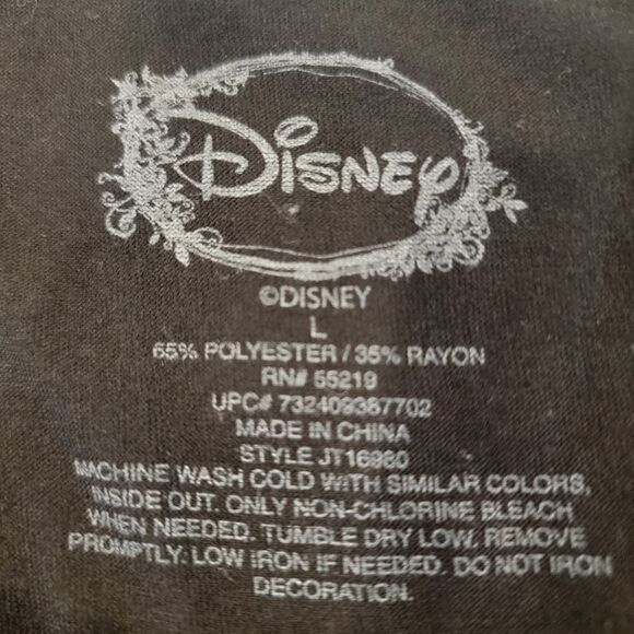 Disney Minnie Mouse V Neck Short Sleeve Black T Shirt Size Large - Picture 3 of 3